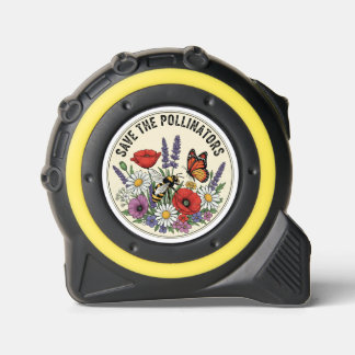 Mètre Ruban Sauver le pollinisateur avec abeille, papillon et