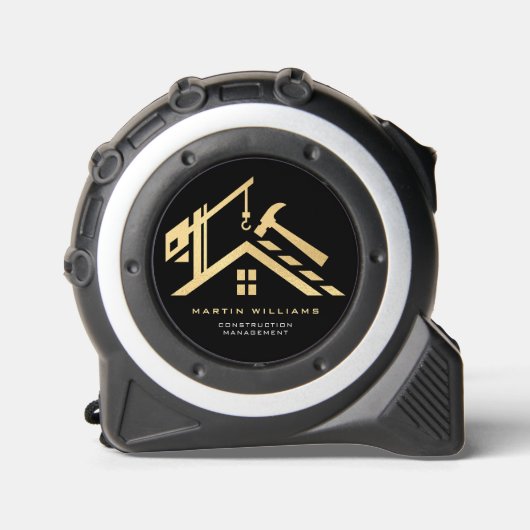 Mètre Ruban Service de construction moderne Gold & Black Build (Recto)