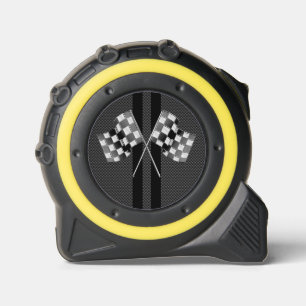 Mètre Ruban Sporty Black Carbon Fiber Style Racing Stripes