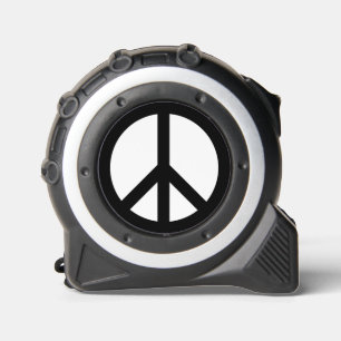 Mètre Ruban Symbole de paix Anti War en noir et blanc