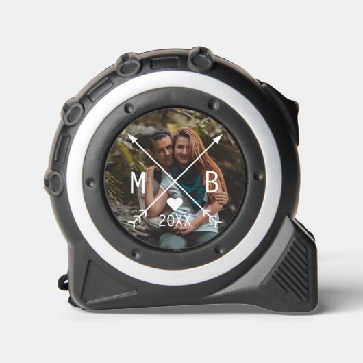 Mètre Ruban Vos Fun Classy Monogramme Love Heart Flèches (Recto)