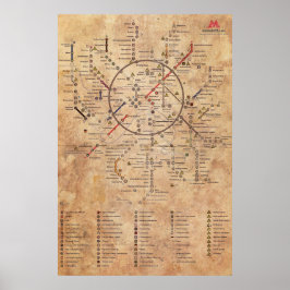 Metro 2033 - Aged Map Poster