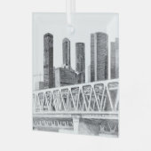 Metro brug glas ornament (Voorkant links)