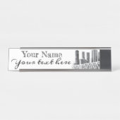 Metro brug Potlood tekening Bureau Naambordje (Voorkant)