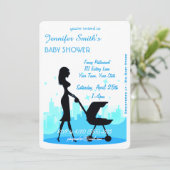 Metro City Boy Baby shower Blue Kaart (Staand voorkant)