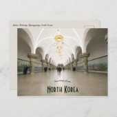 Metro-metro Pyongyang Noord-Korea Briefkaart (Voorkant / Achterkant)