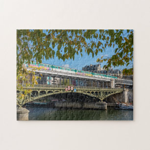 Metro op de Bir-Hakeim brug - Parijs, Frankrijk Legpuzzel