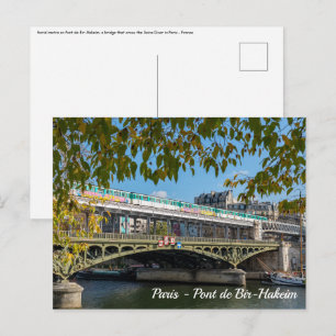 Metro op de brug Bir-Hakeim - Parijs, Frankrijk Briefkaart