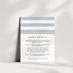 Metro Stripe Guest Information Kaart   Grijs