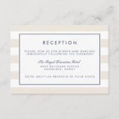 Metro Stripe Ontvartkaart | Navy en Crème Informatiekaartje (Voorkant)