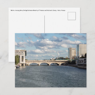 Metro verkeer op de Bercy Bridge - Parijs Briefkaart