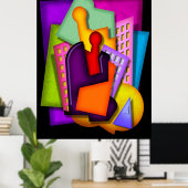 metropolis art déco peinture abstraite (Bureau à domicile)
