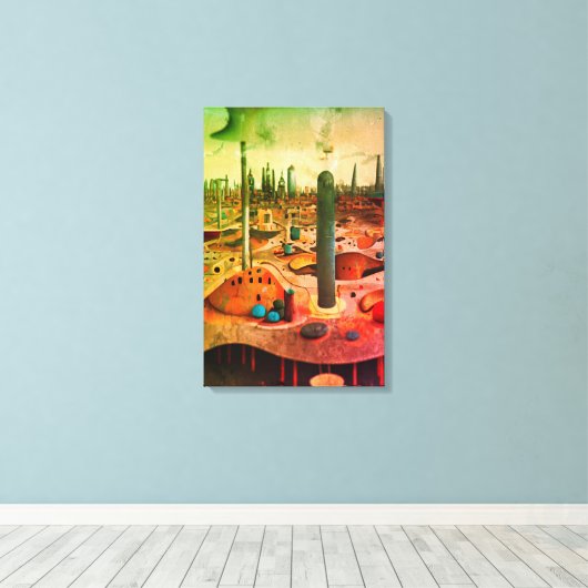 Metropolis Canvas Afdruk (Insitu (Houten vloer))