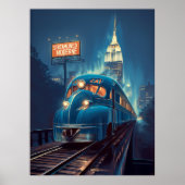 Metropolis Express | Art Deco New York trein Poster (Voorkant)