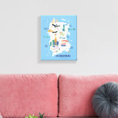 Metropolis Story Book Map Canvas Afdruk (Insitu (Woonkamer))