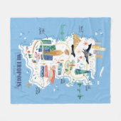 Metropolis Story Book Map Fleece Deken (Voorkant (Horizontaal))