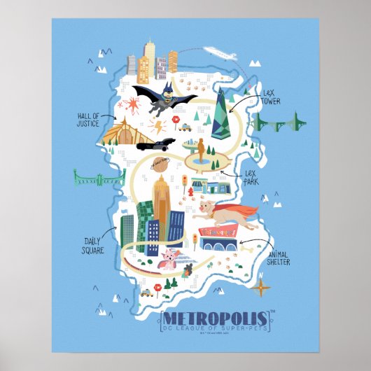 Metropolis Story Book Map Poster (Voorkant)