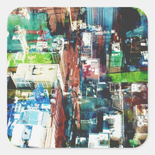 Metropolis Vierkante Sticker