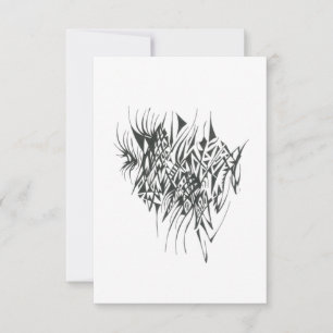 Metropolis Zwart Wit Abstract Tribal Tattoo Kunst Bedankkaart