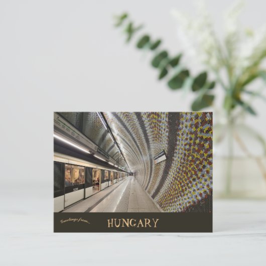 Metrostation Boedapest Hongarije Briefkaart (Staand voorkant)