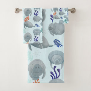 Mets Manates Avec Bulles Motif - Bleu Clair