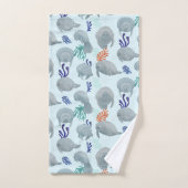 Mets Manates Avec Bulles Motif - Bleu Clair (Serviette à main)