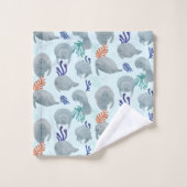 Mets Manates Avec Bulles Motif - Bleu Clair (Gant de toilette)