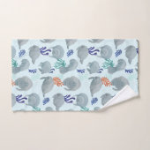 Mets Manates Avec Bulles Motif - Bleu Clair (Serviette à main)