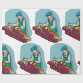 metselaar aan het werk cadeaupapier (Vlak)
