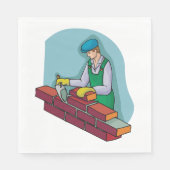 metselaar aan het werk servet (Voorkant)