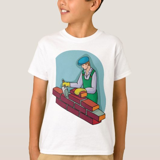 metselaar aan het werk t-shirt (Voorkant)