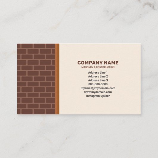 Metselwerk en constructie visitekaartje (Achterkant)