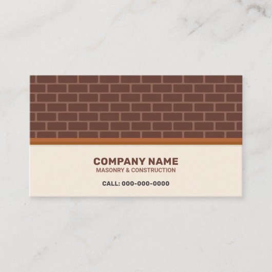 Metselwerk en constructie visitekaartje (Voorkant)