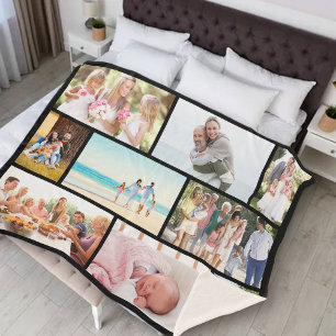Metselwerk Raster 9 Foto Collage Zwart Sherpa Deken