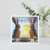 Mettez mon visage dans l'image, carte de lièvres e (Debout devant)