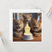 Mettez mon visage dans l'image, carte de lions et (Devant/Arrière en situation)