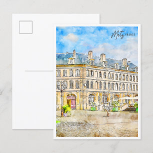 Metz Frankrijk vintage reizen waterverf Briefkaart