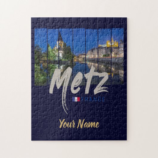 Metz Grand Est France bij Night  Souvenir Legpuzzel (Verticaal)