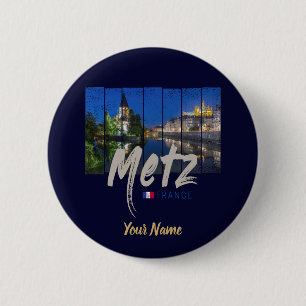 Metz Grand Est France bij Night Souvenir Ronde Button 5,7 Cm