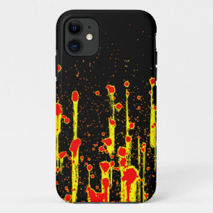Meubelen Neon Yellow Red Abstract Art voelt het iPhone 11 Hoesje