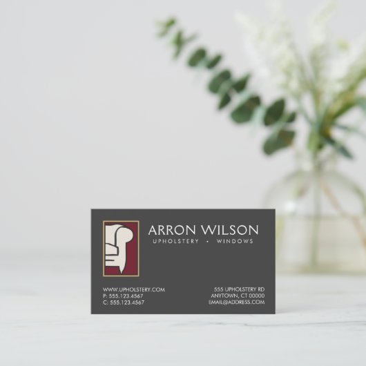Meubelen Upholsterer Sofa-Logo Visitekaartje (Staand voorkant)