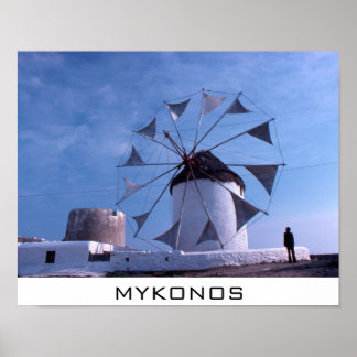 Meubelmolen van Mykonos klein poster