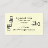 Meubels en Antiek repareren en restaureren Visitekaartje (Achterkant)