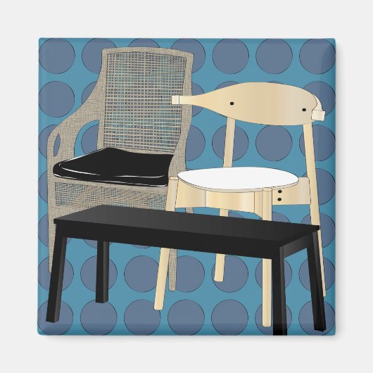 Meubles Ikea Chaises Magnet bleu (Devant)