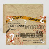 Meurtre Mystère Dîner Anniversaire Invitations (Devant / Derrière)