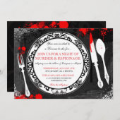 Meurtre Mystère Dîner Invitation (Devant / Derrière)