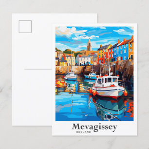 Mevagissey Engeland Reizen Portret Illustratie Briefkaart