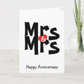 Mevr. en Mevr. Lesbian Wedding Bold Anniversary Kaart (Voorkant)
