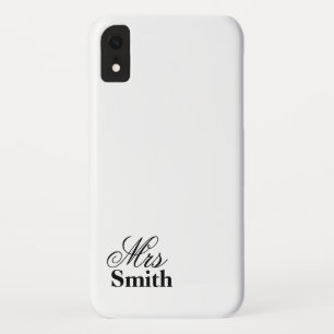 Mevr. Persoonlijke naam Wit Zwart iPhone XR Hoesje