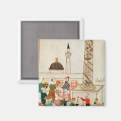 Mevrouw 1671 A Bazaar in Istanbul, c.1580 Magneet (Voorkant / Achterkant)